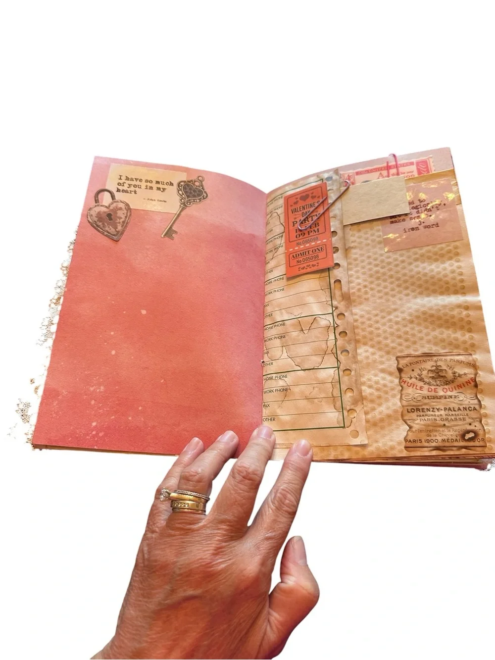Handmade Junk Journal Love Theme One of a Kind!
